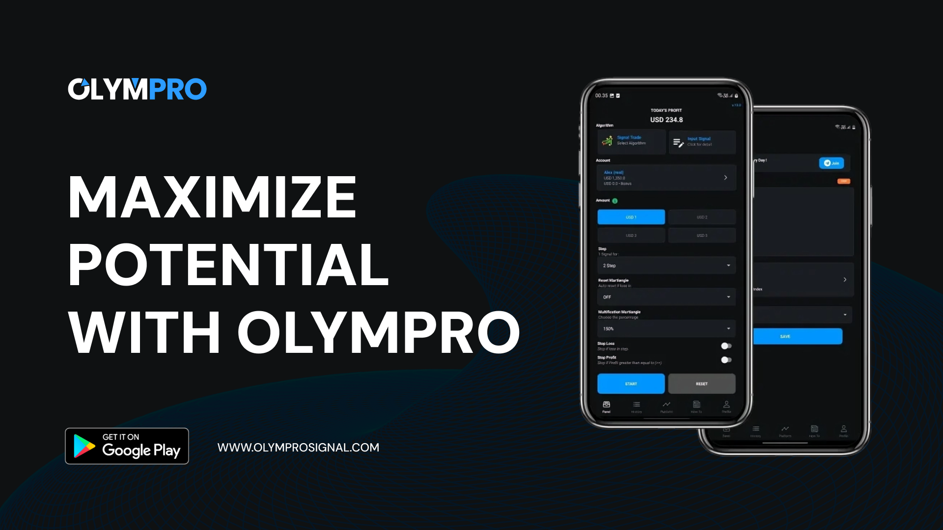 Olympro’s AI-powered Robot Olymptrade executing automatic trades for optimal trading results.